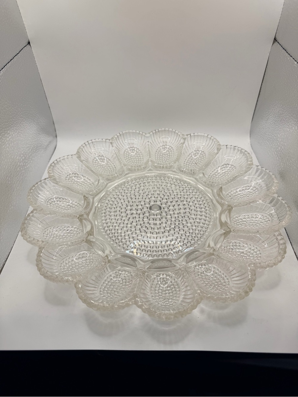 Indiana Glass Clear Pressed Glass Serving Platter